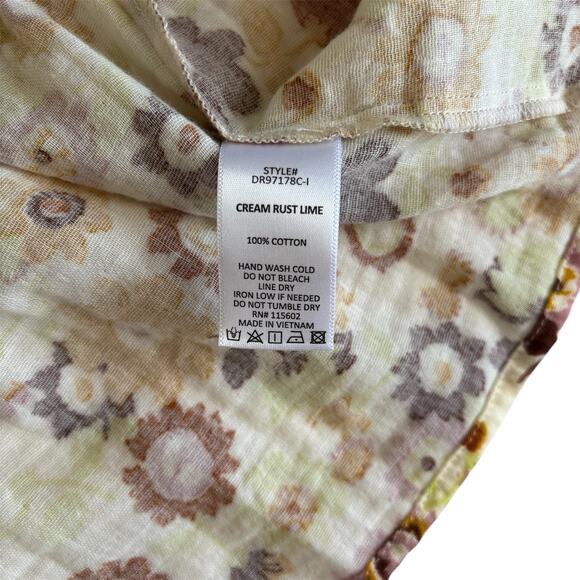 Lush Fall Retro Floral Print Ruffle Tiered Mini Dress Frock Women’s Size Small - Picture 5 of 6